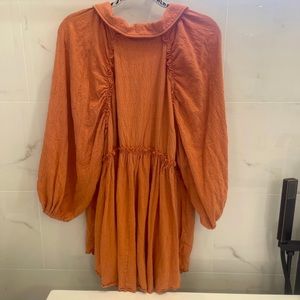 Free People Beach orange shirt dress